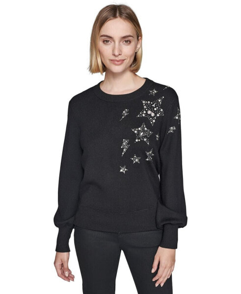 Women's Embellished Stars Sweater