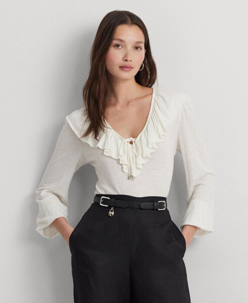 Топ Lauren Ralph Lauren Ruffled BlousonSleeve