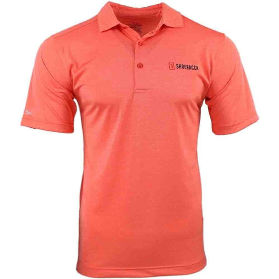 SHOEBACCA Solid Heather Short Sleeve Polo Shirt Mens Orange Casual P2003-PUN-SB