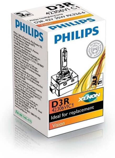 D3R 35W PK32d6 Xenon Vision 4400K Pack of 1 Philips