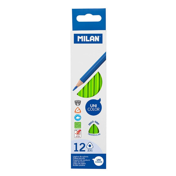 MILAN Box 12 Triangular Light Green Pencils
