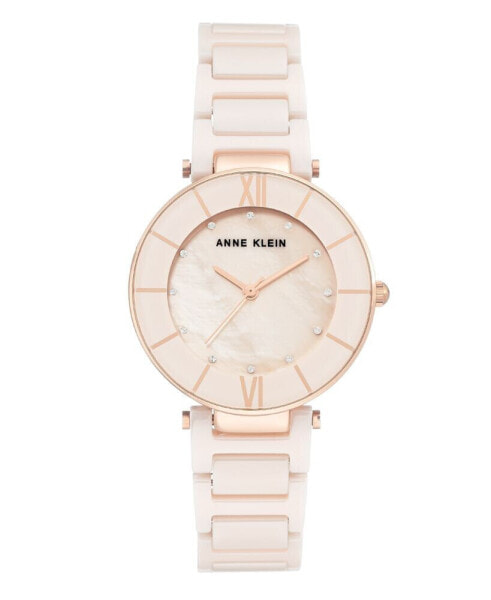 Genuine Mother of Pearl Dial with Cubic Zirconia Crystals Watch