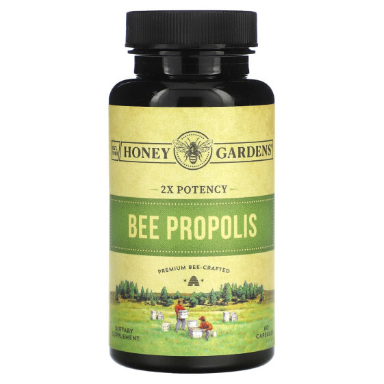 Honey Gardens, Пчелиный прополис, 2x эффективность, 60 капсул