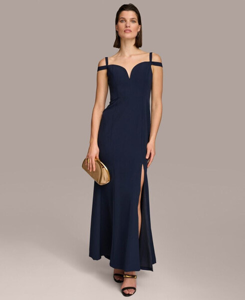 Women's Sweetheart-Neck Cold-Shoulder Gown