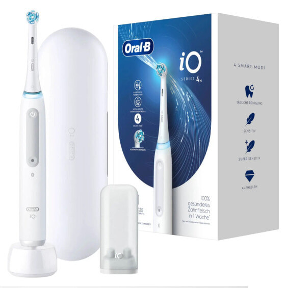 Oral-B iO Series 4 Quite - Adult - Rotating toothbrush - Daily care - Sensitive - Super sensitive - White - White - Round