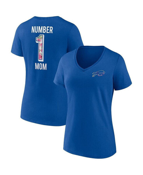 Women's Royal Buffalo Bills Team Mother's Day V-Neck T-shirt