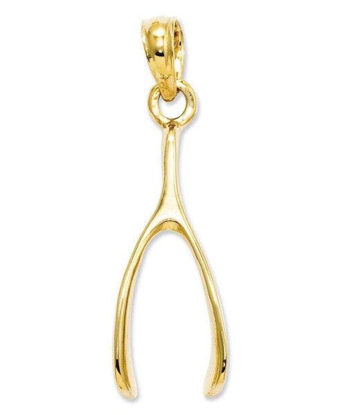 14k Gold Charm, Wishbone Charm