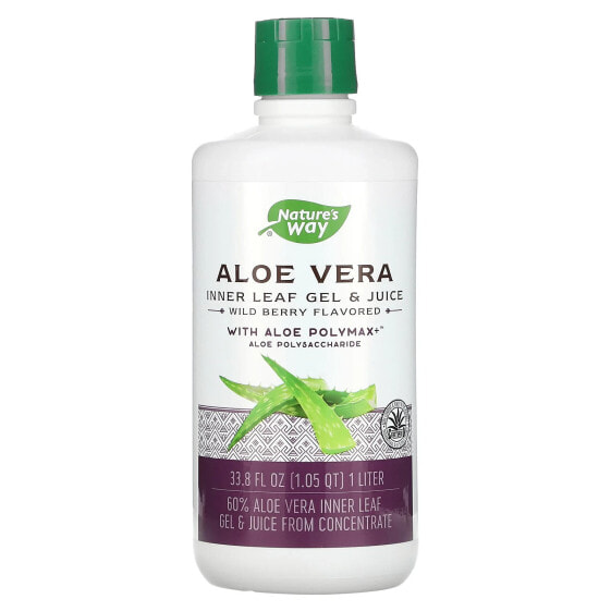 Гель и сок Aloe Vera, Inner Leaf с Aloe Polymax, Wild Berry, 33.8 fl oz (1 Литр)