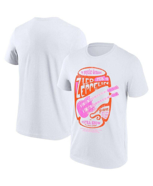 Men's and Women's White Led Zeppelin Graphic T-Shirt