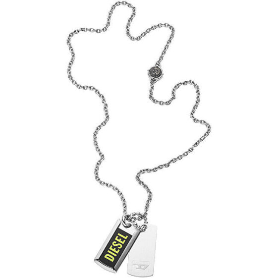 Мужское стальное колье серебряное с подвеской Mens necklace with pendants DX1245040