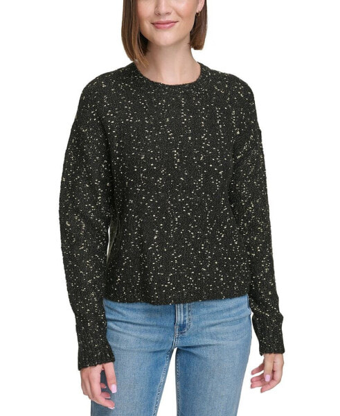 Women's Crewneck Long-Sleeve Lurex Sweater