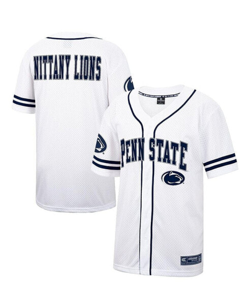 Men's White and Navy Penn State Nittany Lions Free Spirited Baseball Jersey