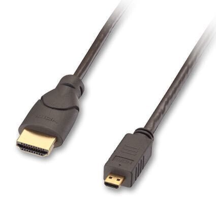 Lindy HDMI to Micro HDMI Cable 2m - 2 m - HDMI Type A (Standard) - HDMI Type D (Micro) - 1920 x 1200 pixels - Black - Gold