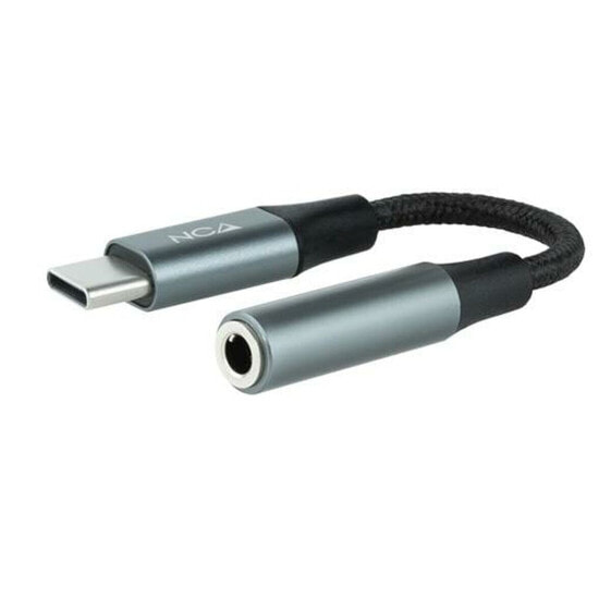 Адаптер USB-C—Jack 3.5 mm NANOCABLE 10.24.1204 11 cm Серый