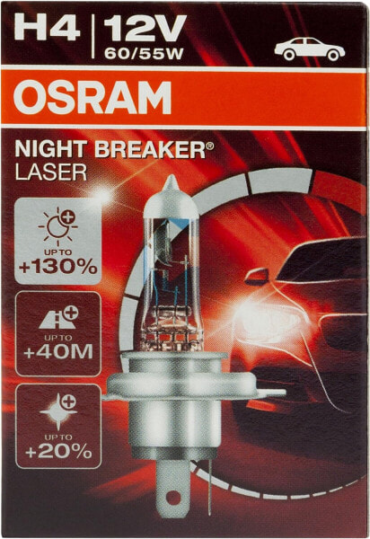 Osram Night Breaker Laser, H4 Halogen, Headlight Bulb, Night Breaker Laser