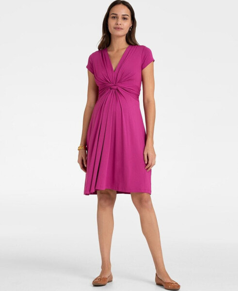 Women's Knot Front Maternity Dress