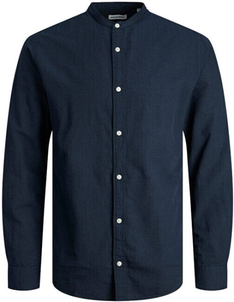 Pánská košile JJELINEN Slim Fit 12248581 Navy Blazer