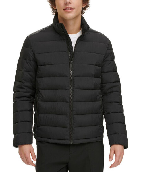 Men's Quilted Full-Zip Stand Collar Puffer Jacket