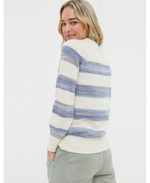 Women's Denim Ombre Stripe Sweater