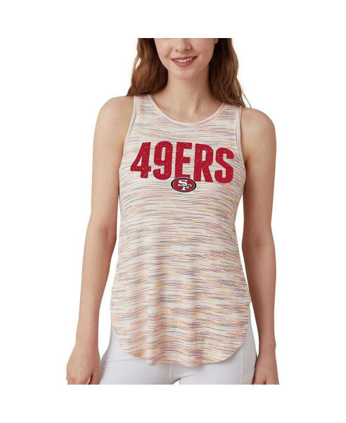 Women's San Francisco 49ers Sunray Multicolor Distressed Tri-Blend Tank Top