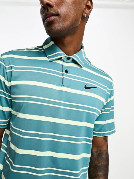 Nike Golf Tour stripe polo short in teal