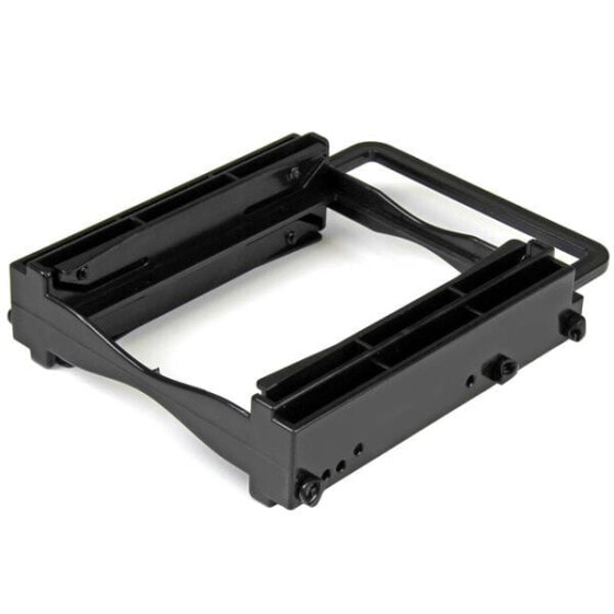 StarTech.com Dual 2.5" SSD/HDD Mounting Bracket for 3.5” Drive Bay - Tool-Less Installation - 8.89 cm (3.5") - Bezel panel - 2.5" - IDE/ATA - Serial ATA - Black - Plastic