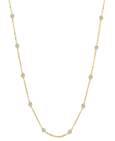 EFFY® Diamond Bezel 18" Station Necklace (1/4 ct. t.w.) in 14k Gold-Plated Sterling Silver