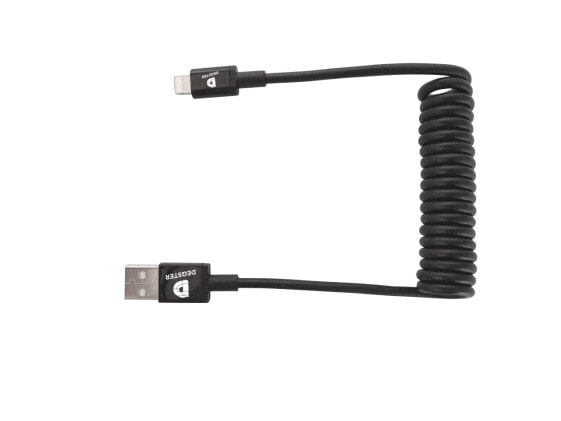 DEQSTER Spiral Ladekabel Lightning auf USB-A (EDU-Verpackung), Sync- und Ladekabel mit Apple MFi Zer