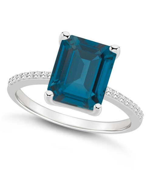 Кольцо Macy's London Blue Topaz & Diamond.