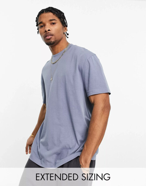 ASOS DESIGN essential heavyweight relaxed crew neck t-shirt 240gsm in blue