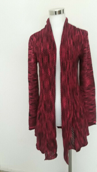 Кардиган NY Collection Женский Уютный "Space dye Fishtail" Jena Красный Черный S