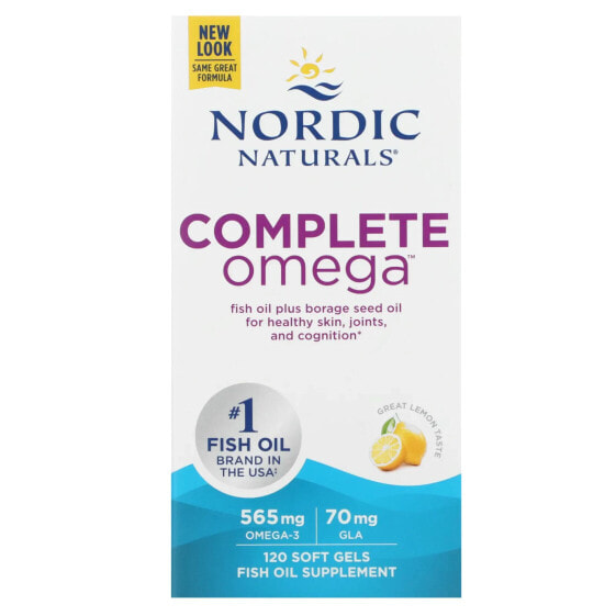 Nordic Naturals, Complete Omega, со вкусом лимона, 120 капсул