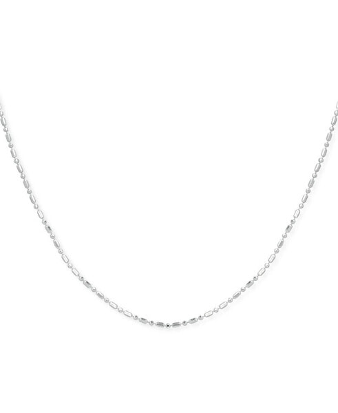 Sterling Silver Necklace, 24" Dot Dash Link