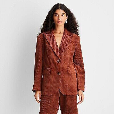 Women's Long Sleeve Notched Collar Cord Blazer - Future Collective with Reese