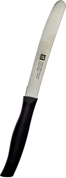 Нож шеф-повара Zwilling 1003008, универсальный, длина лезвия: 12 см, лезвие с зазубренным краем, нержавеющая специальная сталь/пластиковая рукоятка, twin grip.