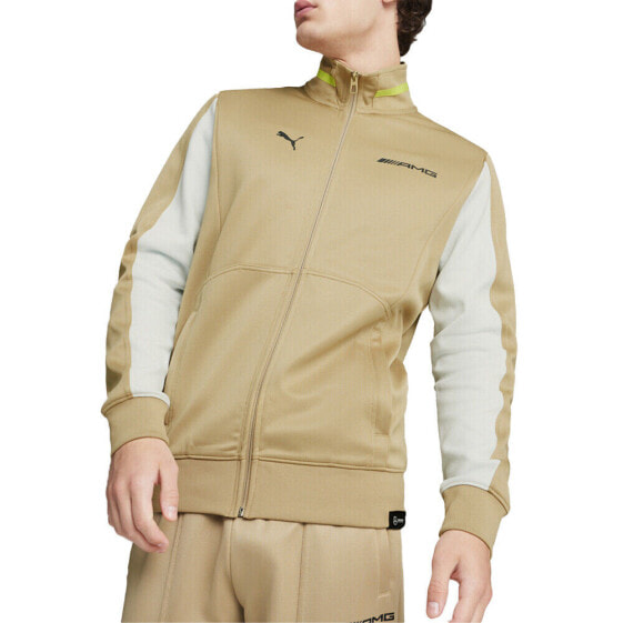 Puma Amg Statement Full Zip Track Jacket Mens Beige Casual Athletic Outerwear 62