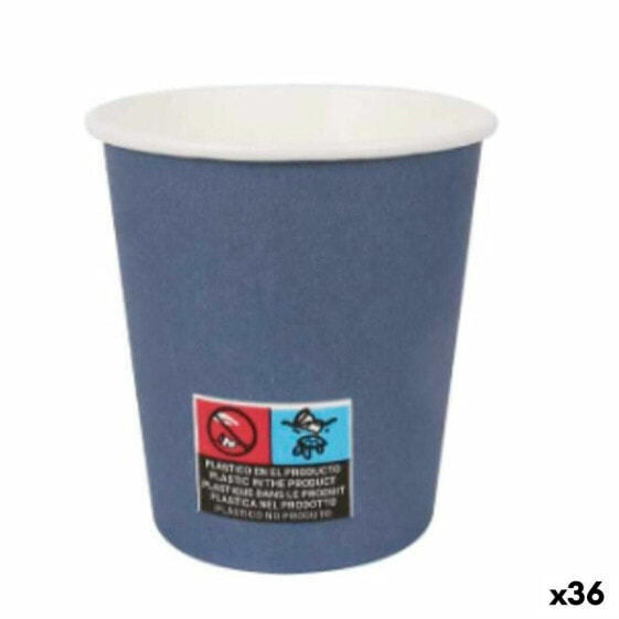 Set of glasses Algon Cardboard Disposable 200 ml Blue 36 Units (24 Pieces)