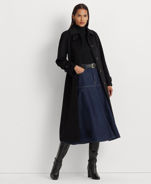 Women's Single-Breasted Belted Maxi Coat