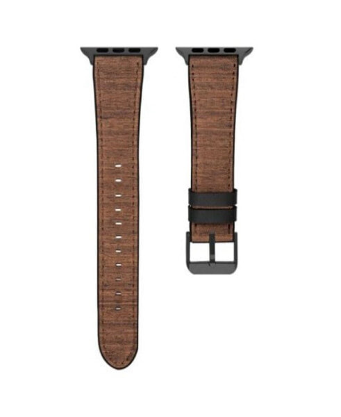 Men's Brown Polyurethane Leather Strap Compatible for 42mm, 44mm Apple Watch