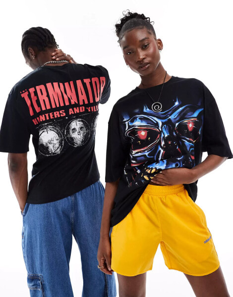 ASOS DESIGN unisex oversized license tee in black with Terminator graphic prints