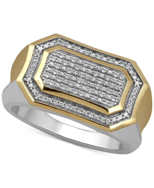 Men's Diamond Pavé Cluster Ring (1/5 ct. t.w.) in Sterling Silver & 18k Gold-Plate