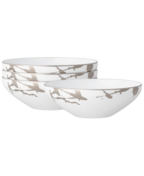 Raptures Platinum Set of 4 Cereal Bowls, Service For 4