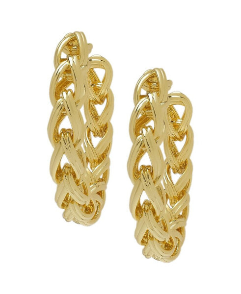 14K Gold Plated Braided "C" Hoop Earring