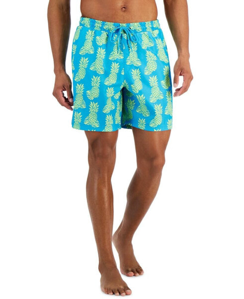 Men's Pineapple-Print Swim Trunks, Created for Macy's