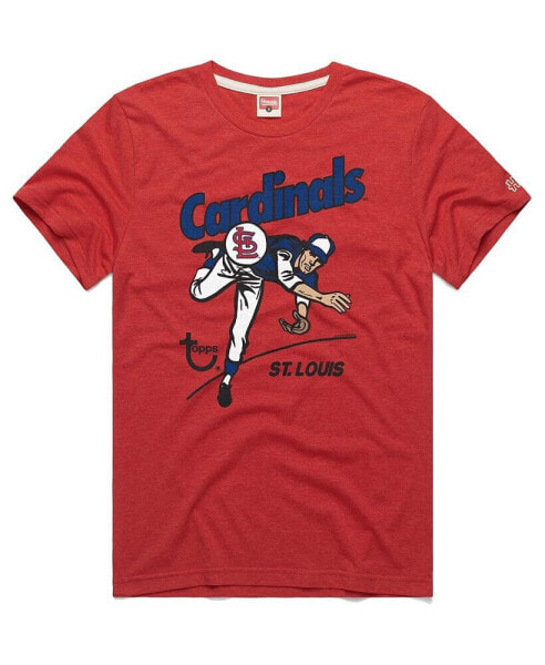 Men's x Topps Distressed Red St. Louis Cardinals Tri-Blend T-shirt