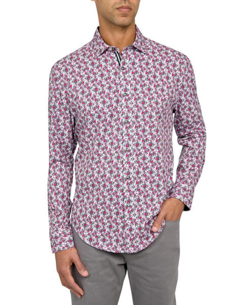 Men's Micro-Floral Performance Stretch Shirt