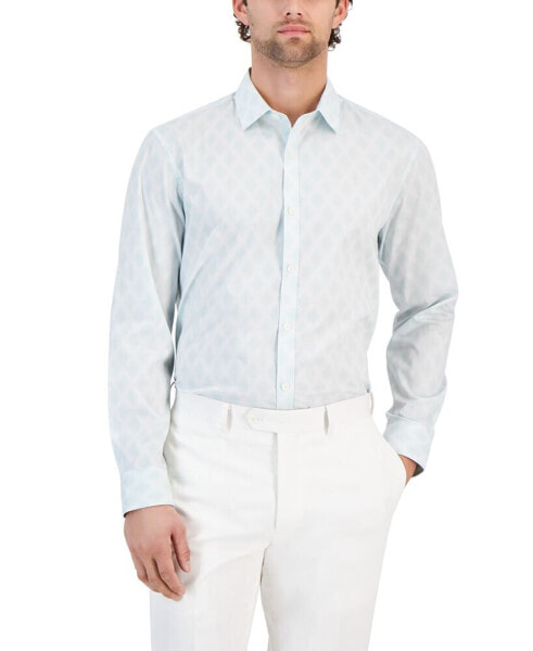 Men's Regular-Fit Diamond-Print Shirt, Created for Macy's