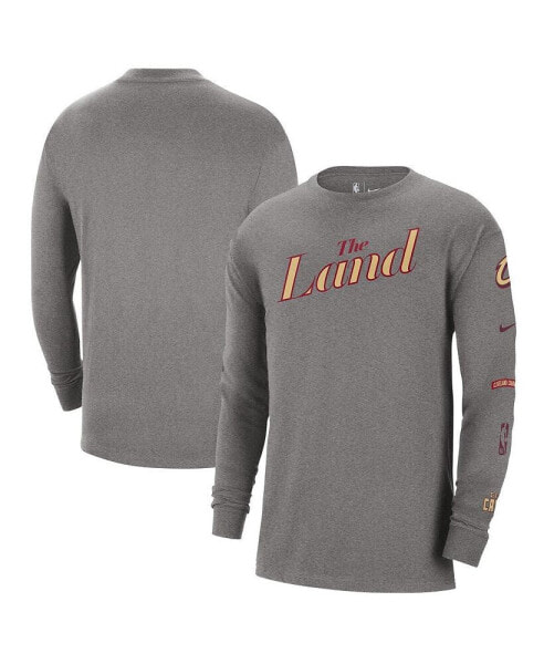 Men's Charcoal Cleveland Cavaliers 2023/24 City Edition Max90 Expressive Long Sleeve T-shirt