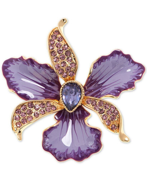 Брошь Anne Klein Crystal Orchid Pin