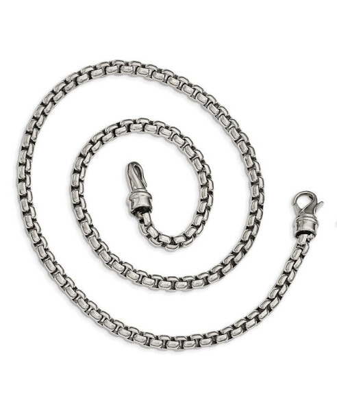 Chisel stainless Steel Polished 24 inch Rounded Box Chain Necklace